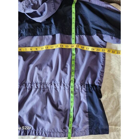 O38 Columbia purple/navy hooded zip-up utility jacket gathered waist activewear - Picture 8 of 11